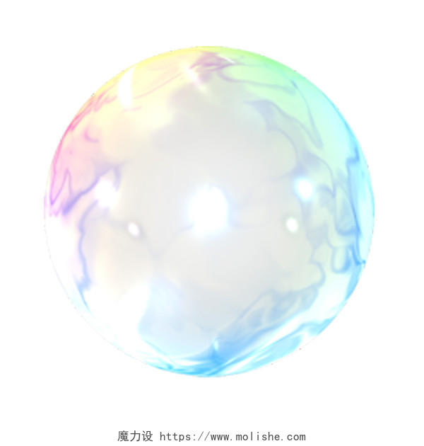 彩色泡泡花边气泡PNG素材元素